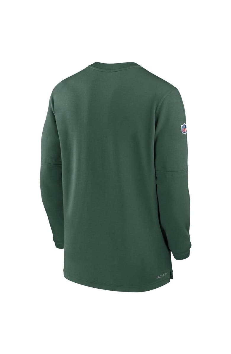 Nike Men's Nike Green Green Bay Packers 2023 Sideline Performance Long Sleeve Tri-Blend Quarter-Zip Top, Alternate, color, Green