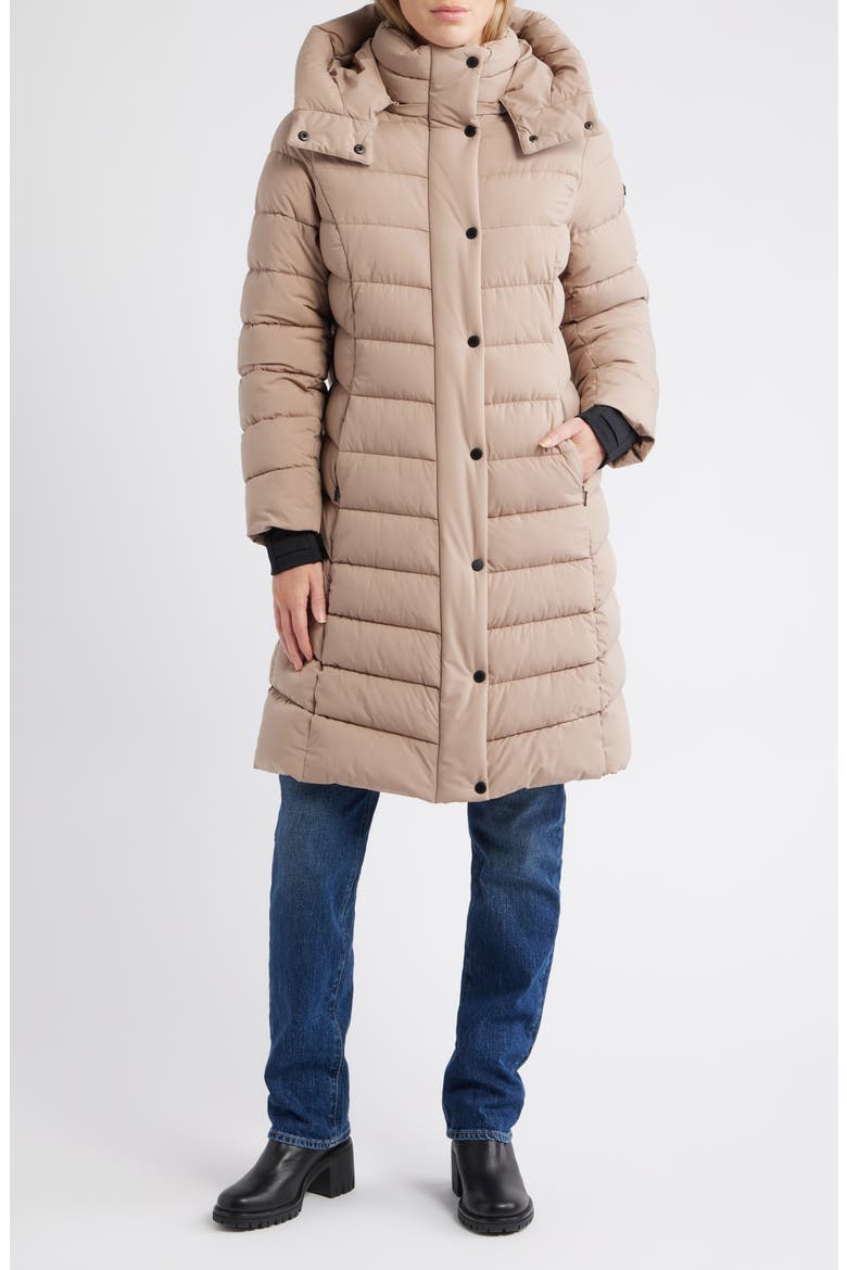 Water Resistant Hooded Puffer Jacket, Alternate, color, LATTE