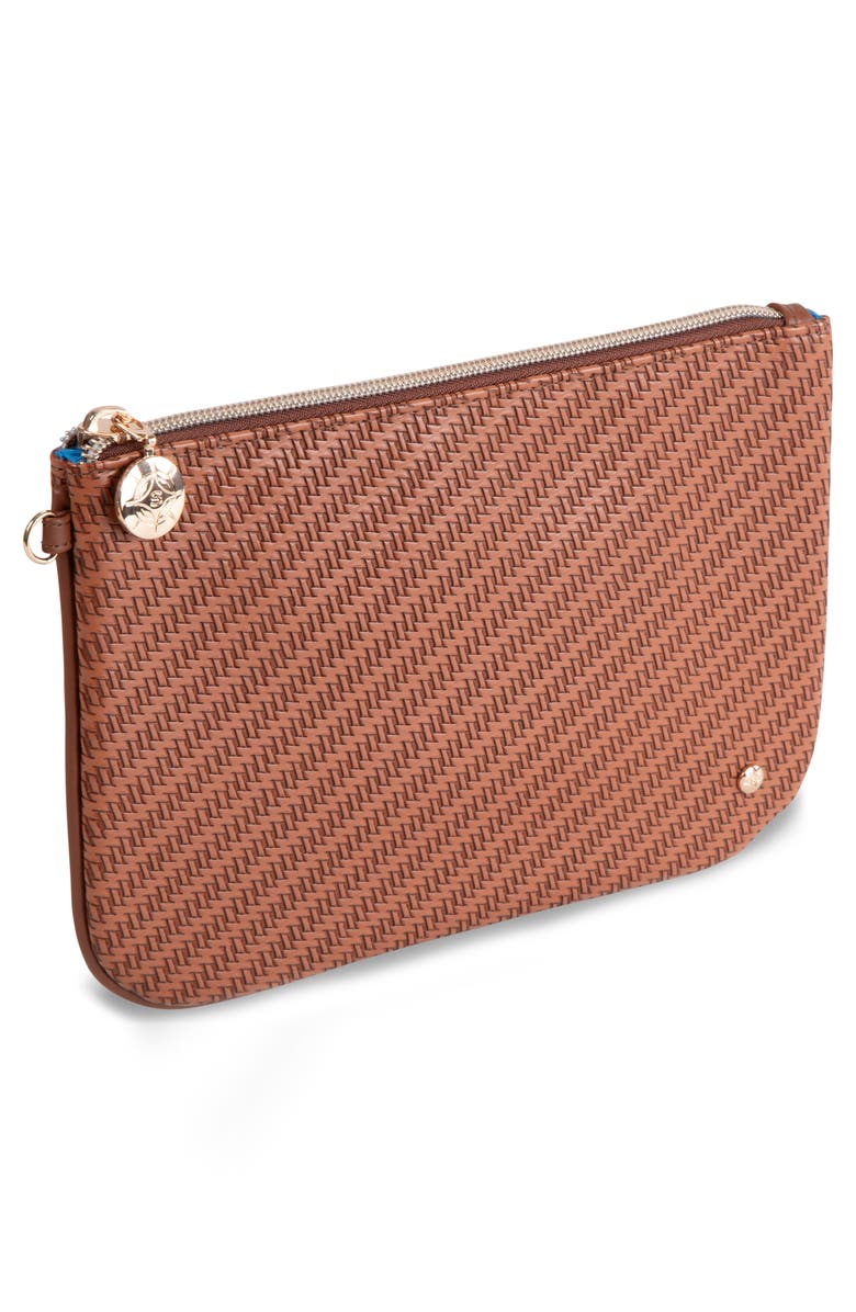 Stephanie Johnson Rosewood Cognac Aria Large Flat Cosmetics Pouch, Alternate, color, Beige