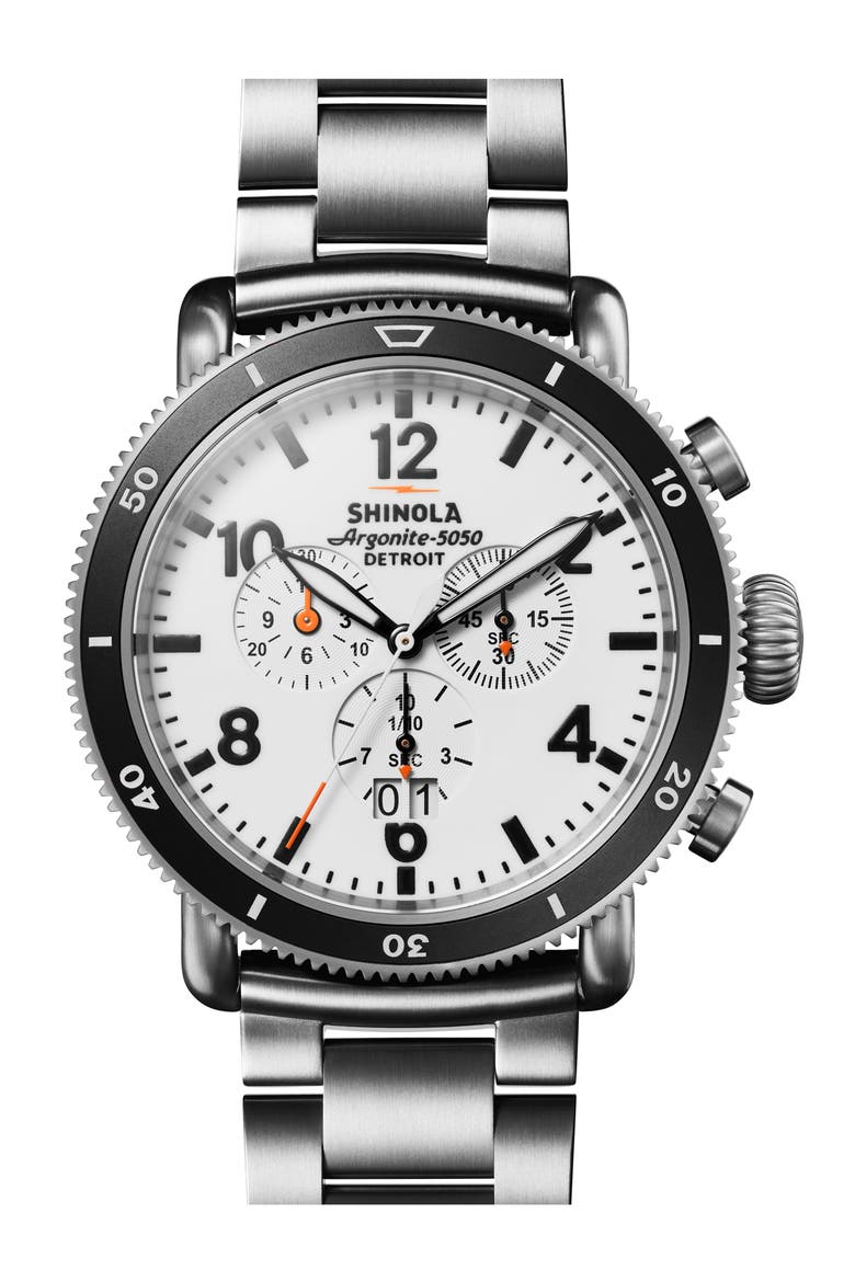 Runwell Sport White Hurricane Chronograph Watch Gift Set, 48mm, Main, color, WHITE