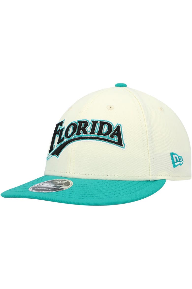 Men's New Era x Felt Cream Florida Marlins Low Profile 9FIFTY Snapback Hat, Alternate, color, Cream