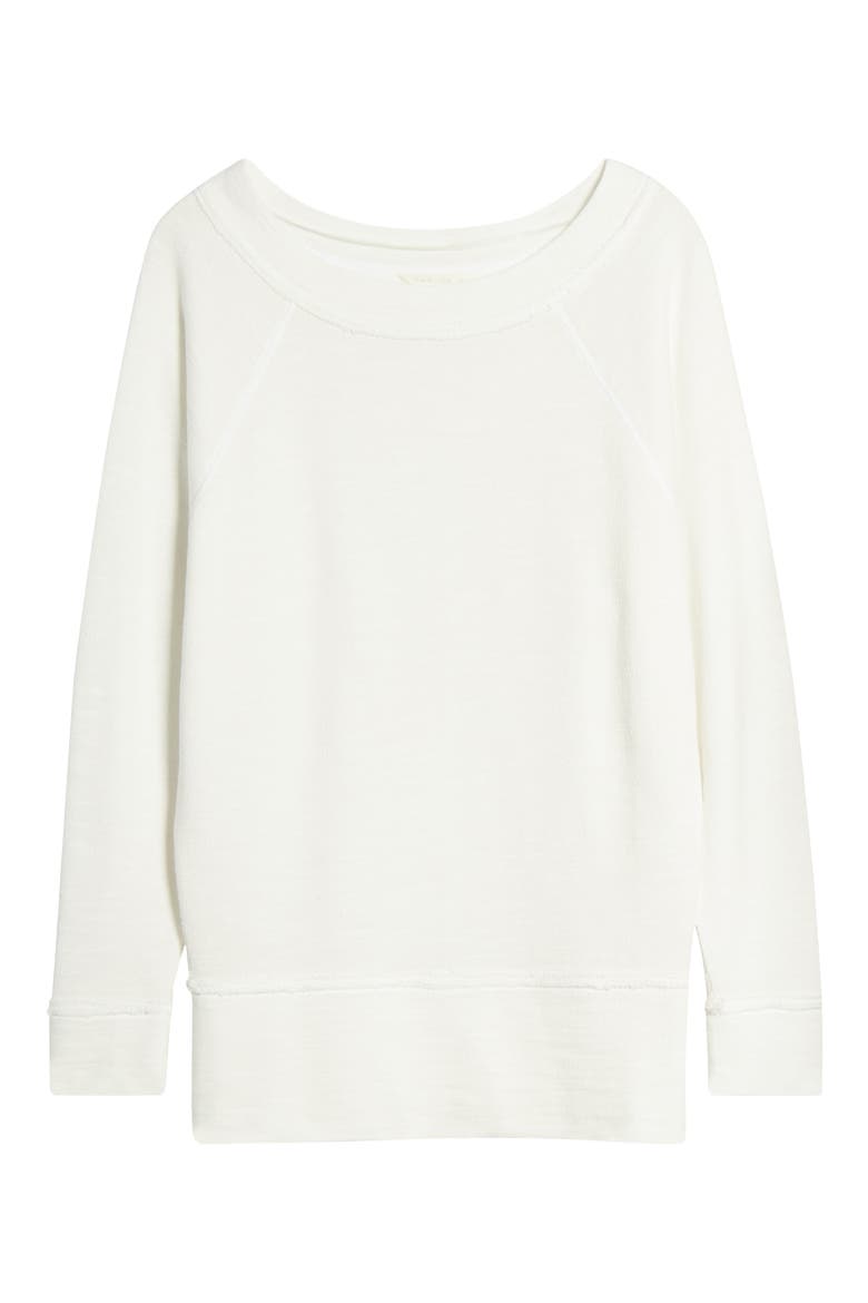 Dolman Sleeve Cotton Blend Pullover, Alternate, color, WHITE