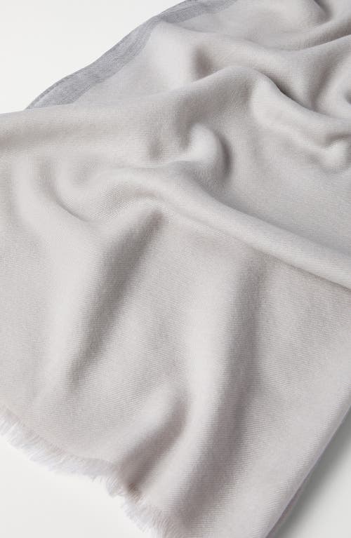 Brunello Cucinelli Cashmere And Silk Scarf With Stripe In Neutral