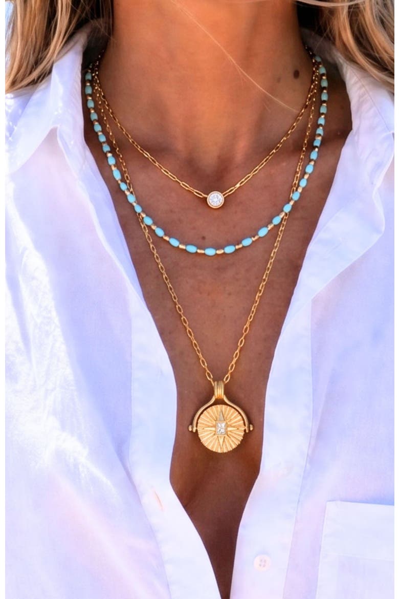 North Star Spinner Necklace, Alternate, color, Gold, Lapis, Clear