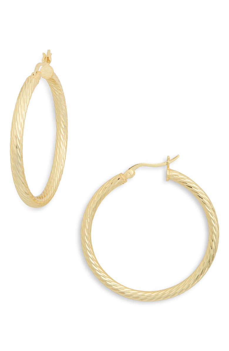ARGENTO VIVO Textured Tube Hoop Earrings, Main, color, 