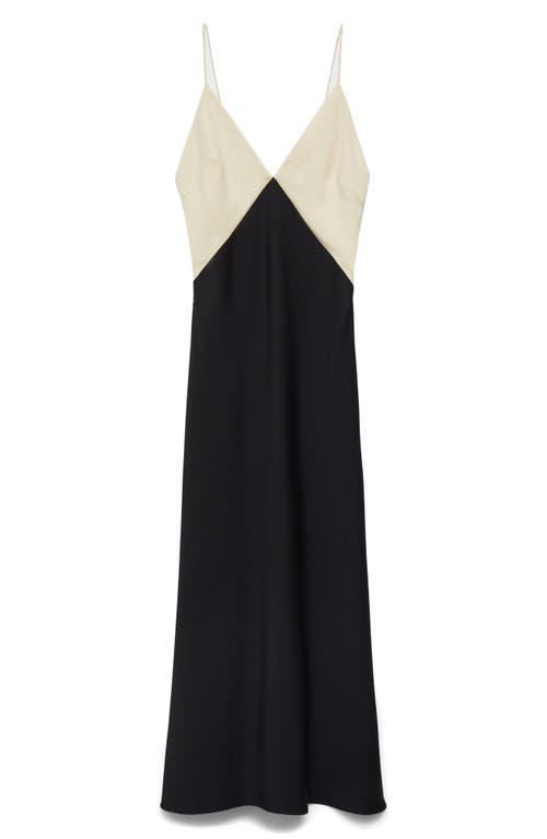 Mango Two-tone Lingerie Dress Black In Black