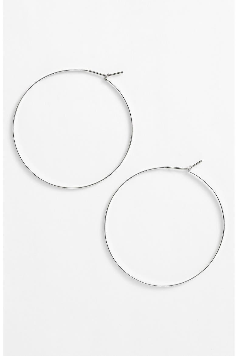 'Whisper' Hoop Earrings, Alternate, color, SILVER