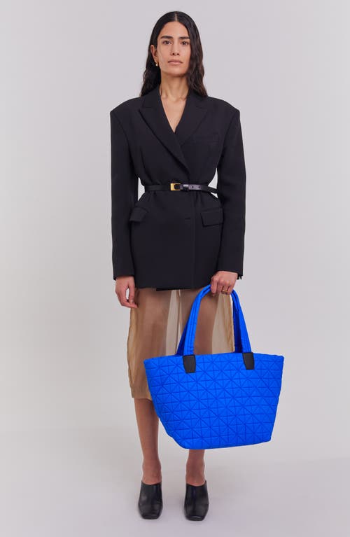 Veecollective Medium Vee Quilted Recycled Nylon Tote In Blue Bell