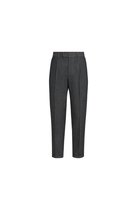 No-fade denim trousers