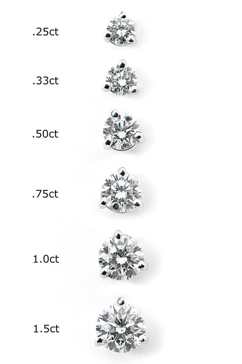0.75ct tw Diamond & Platinum Stud Earrings, Alternate, color, PLATINUM