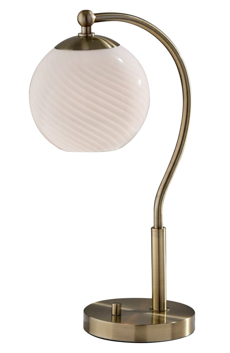 ADESSO LIGHTING Swirl Antiqued Brass Desk Lamp, Main, color, Antique Brass