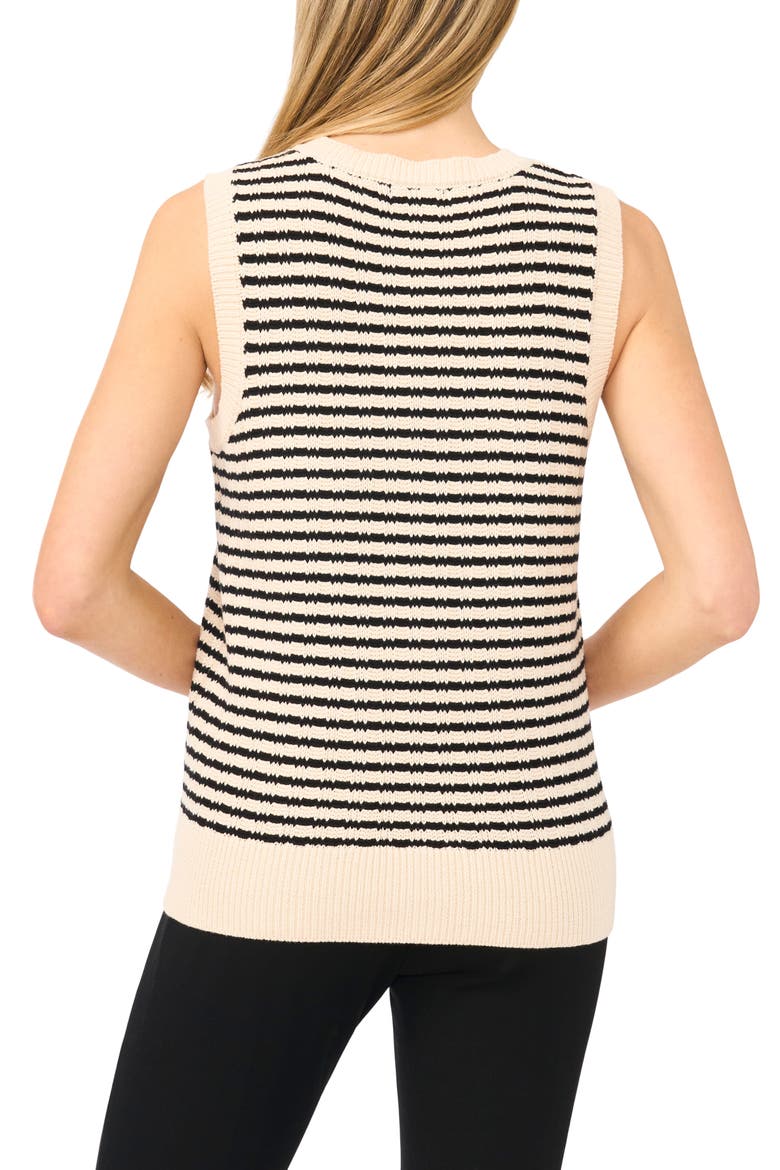 Stripe Sweater Vest, Alternate, color, BUTTERCREAM
