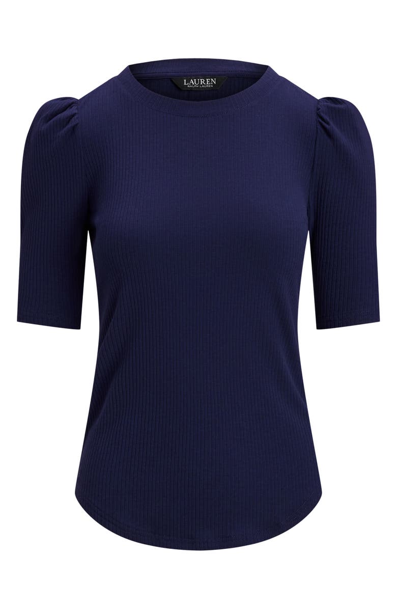 Lauren Ralph Lauren Puff Sleeve Rib Knit Top, Alternate, color, 