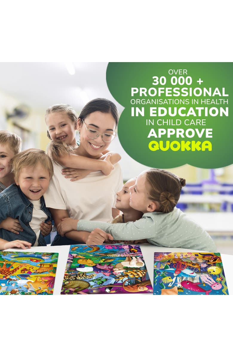 Quokka Shimmer & Animal Puzzle Set - 48 Piece Jigsaw Puzzles for Kids, Alternate, color, African, Amazon, Ocean