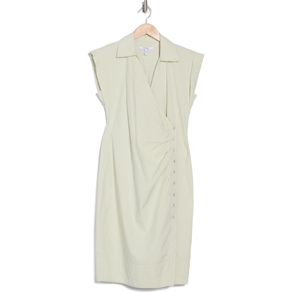 Derek Lam 10 Crosby Evi Cap Sleeve Midi Shirtdress In Jadeite