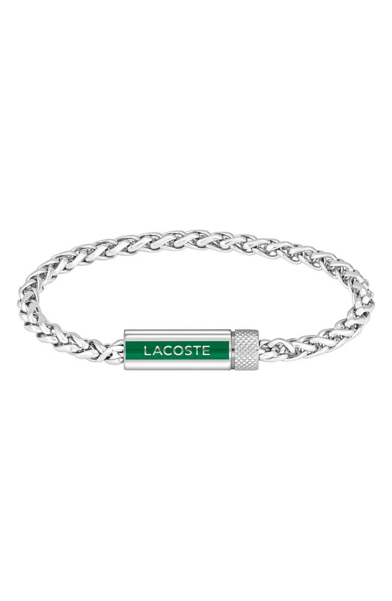 Lacoste Men's Spelt Bracelet, Main, color, Silver