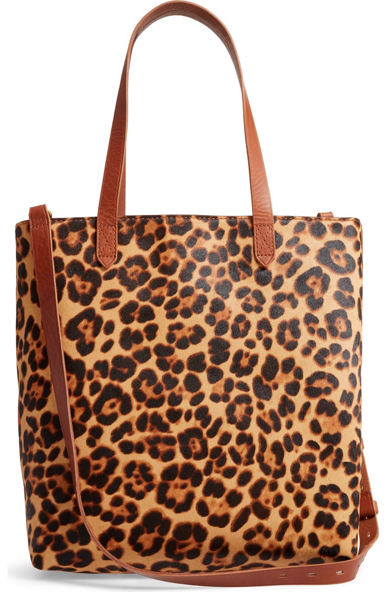 Madewell Leopard Genuine Calf Hair Medium Transport Tote, Alternate, color,