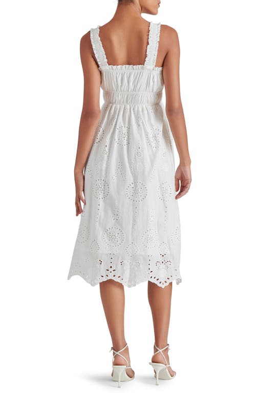 Steve Madden Harmony Eyelet Embroidered Cotton Midi Dress In White