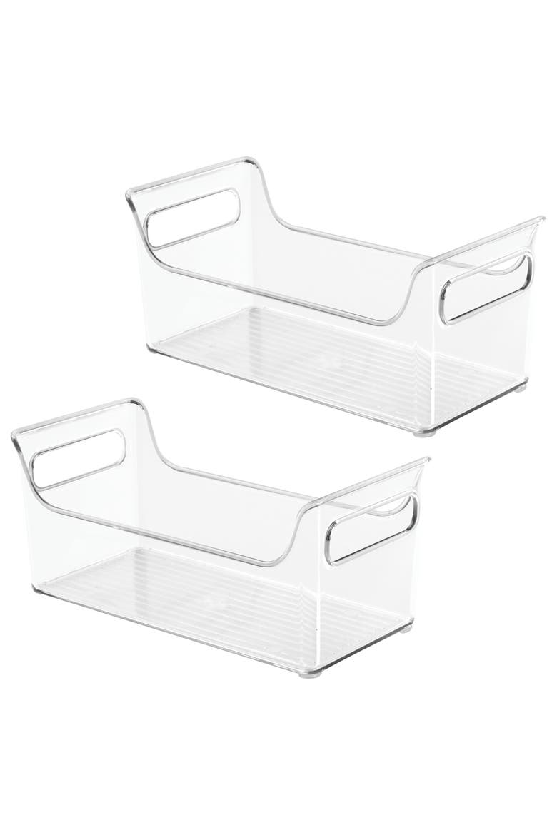 Condiment Organizer for Fridge - Plastic Fridge Organizer Bins with Handles, Set of 4, Clear, Alternate, color, Clear