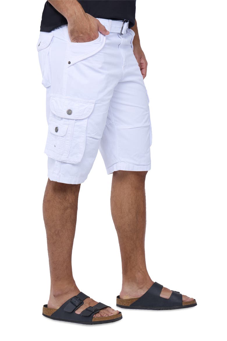 Belted Bermuda Cargo Shorts, Alternate, color, WHITE