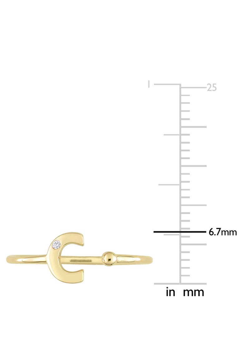 Diamond Initial Ring 10k Yellow Gold, Alternate, color, C