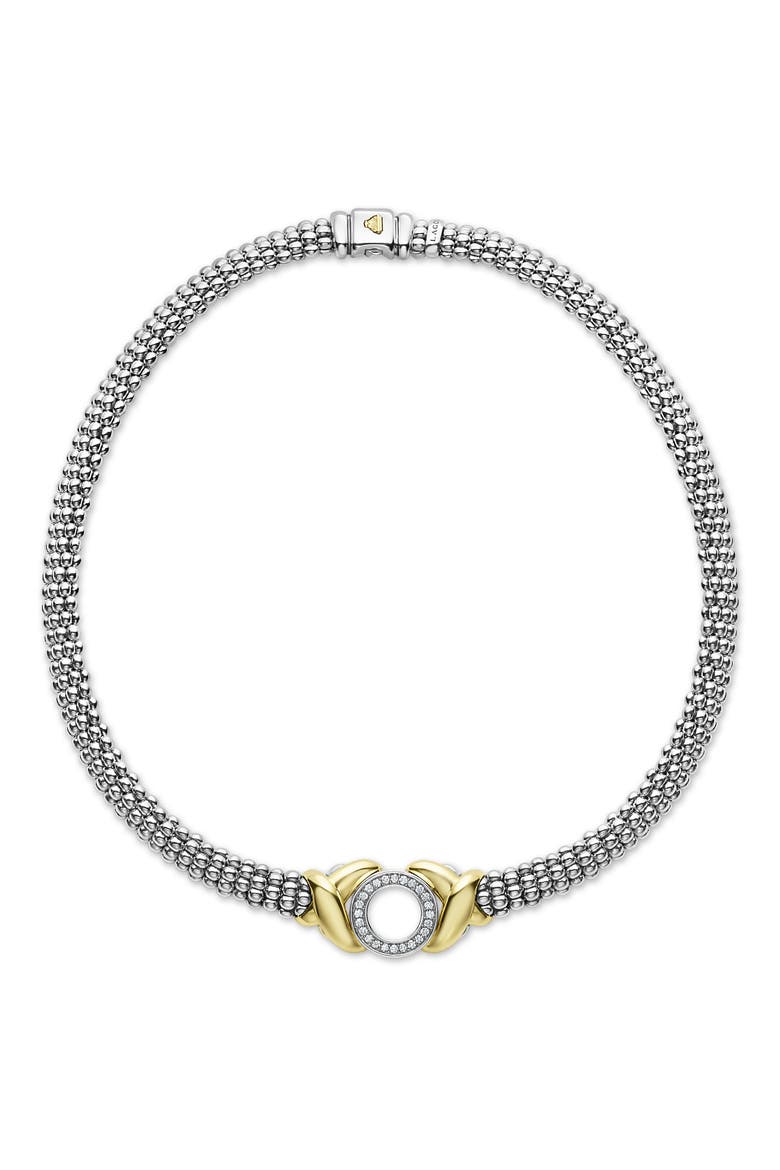 Embrace Diamond Pendant Bracelet, Main, color, YELLOW GOLD/ SILVER