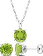 DELMAR Peridot Earrings & Necklace Set