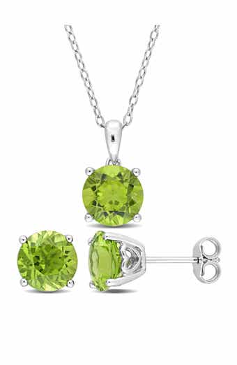 Peridot Earrings & Necklace Set
