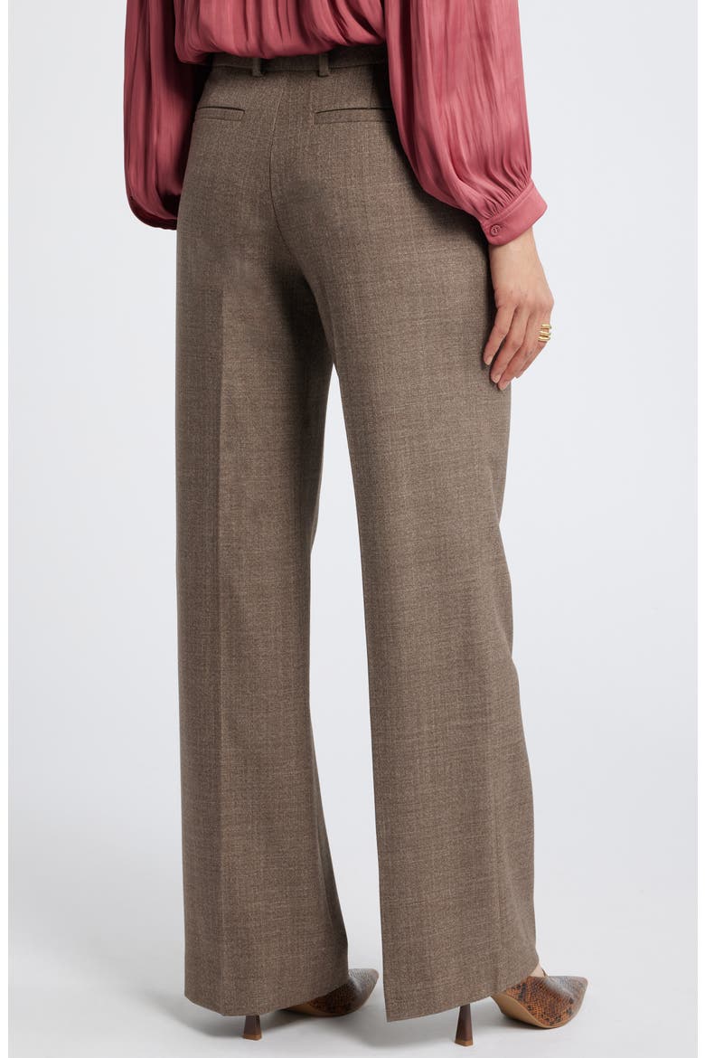 Textured Straight Leg Trousers, Alternate, color, BROWN MELANGE