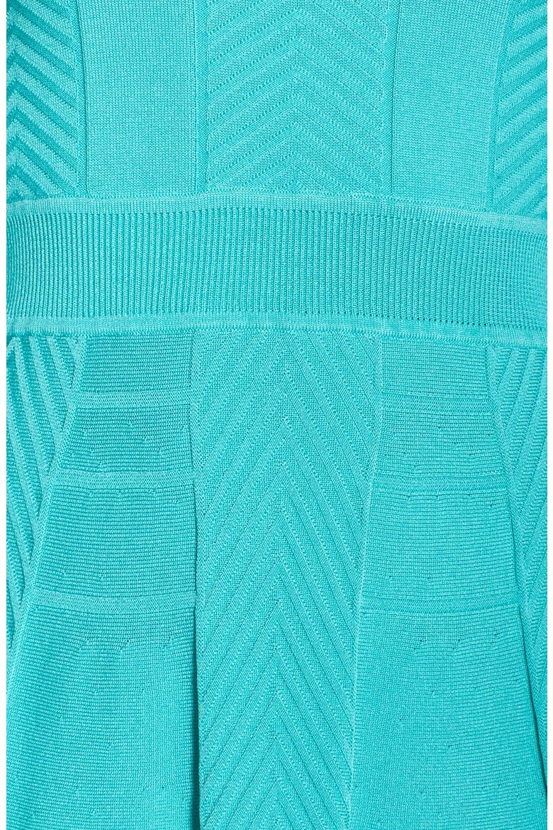 'Nola' Textured Knit Fit & Flare Shirtdress, Alternate, color, AQUA CRUSH
