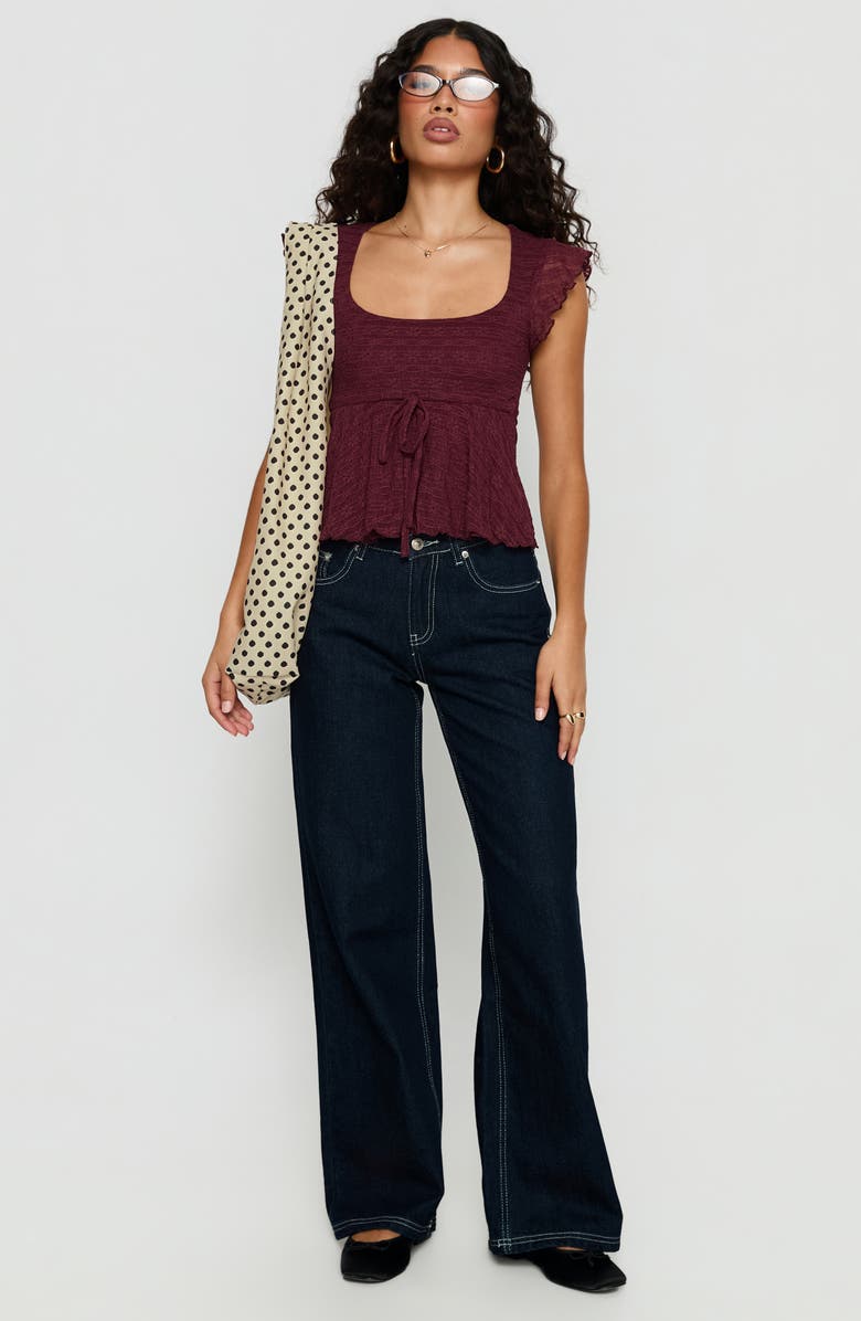 Princess Polly Auroraah Ruffle Babydoll Crop Top, Alternate, color, 