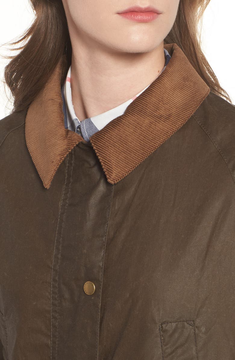 Barbour Acorn Water Resistant Waxed Cotton Jacket, Alternate, color, 