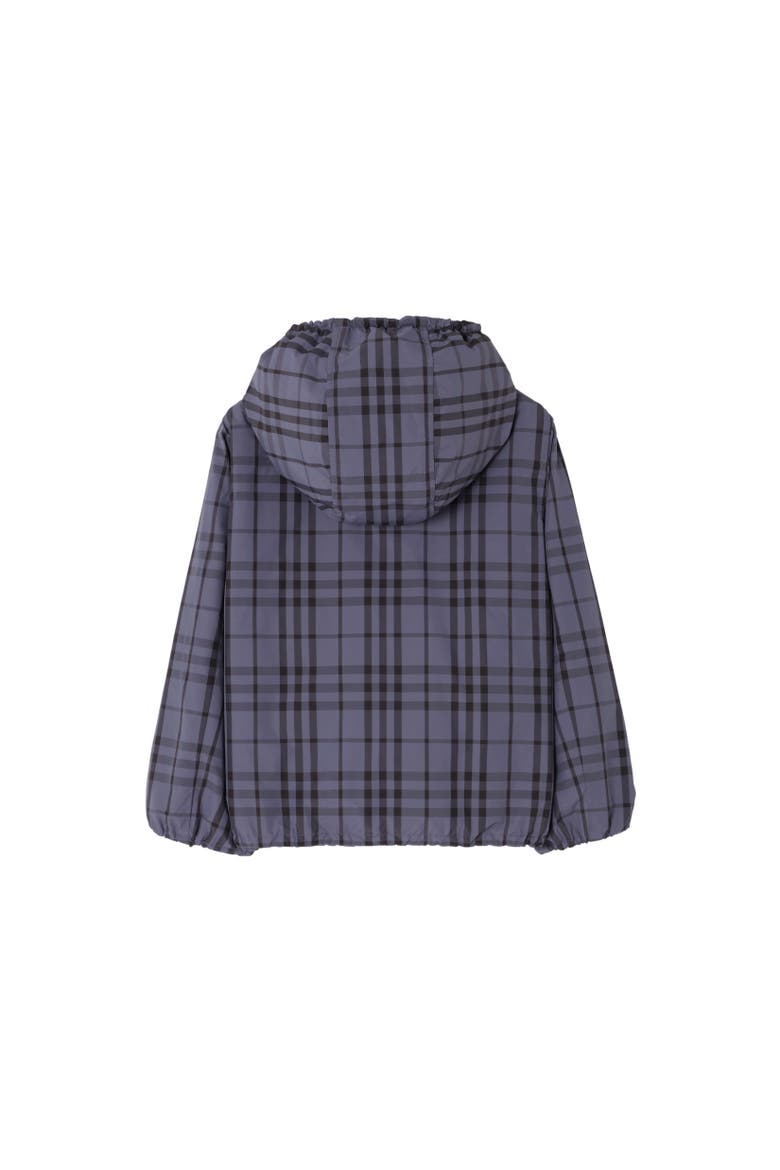 Reversible Check Hooded Jacket, Alternate, color, Damson blue