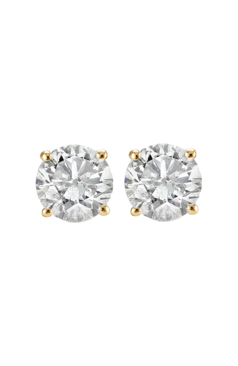 Bliss Diamond 1/2Ct Round Diamond Studs Earrings in 14K Or Gold Basket Setting, Main, color, 