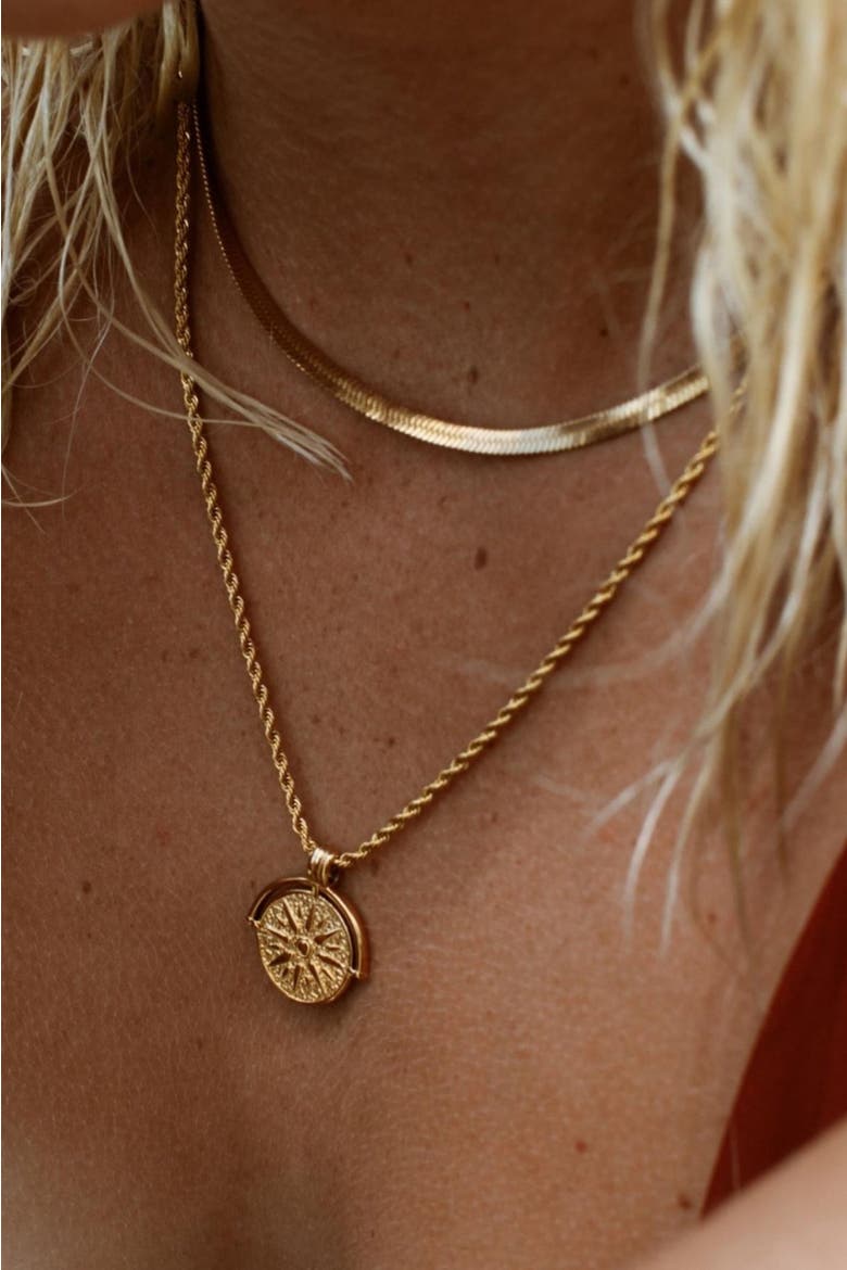 Golden Sun Necklace, Alternate, color, Gold