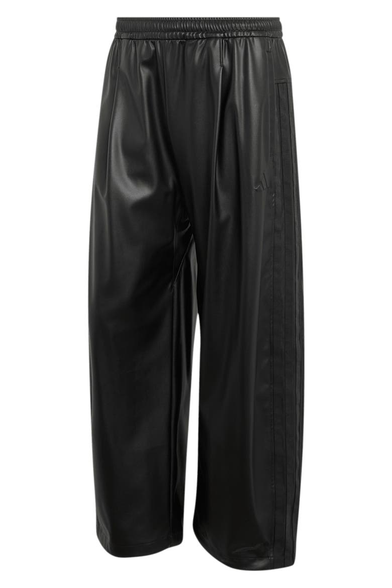 Faux Leather Wide Leg Pants, Alternate, color, BLACK/ BLACK