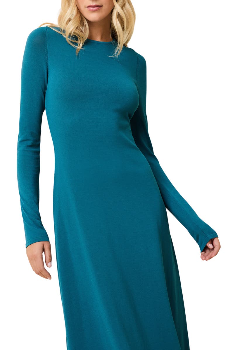 Solid & Striped The Dora Long Sleeve Sweater Dress, Alternate, color, Nocturnal Blue