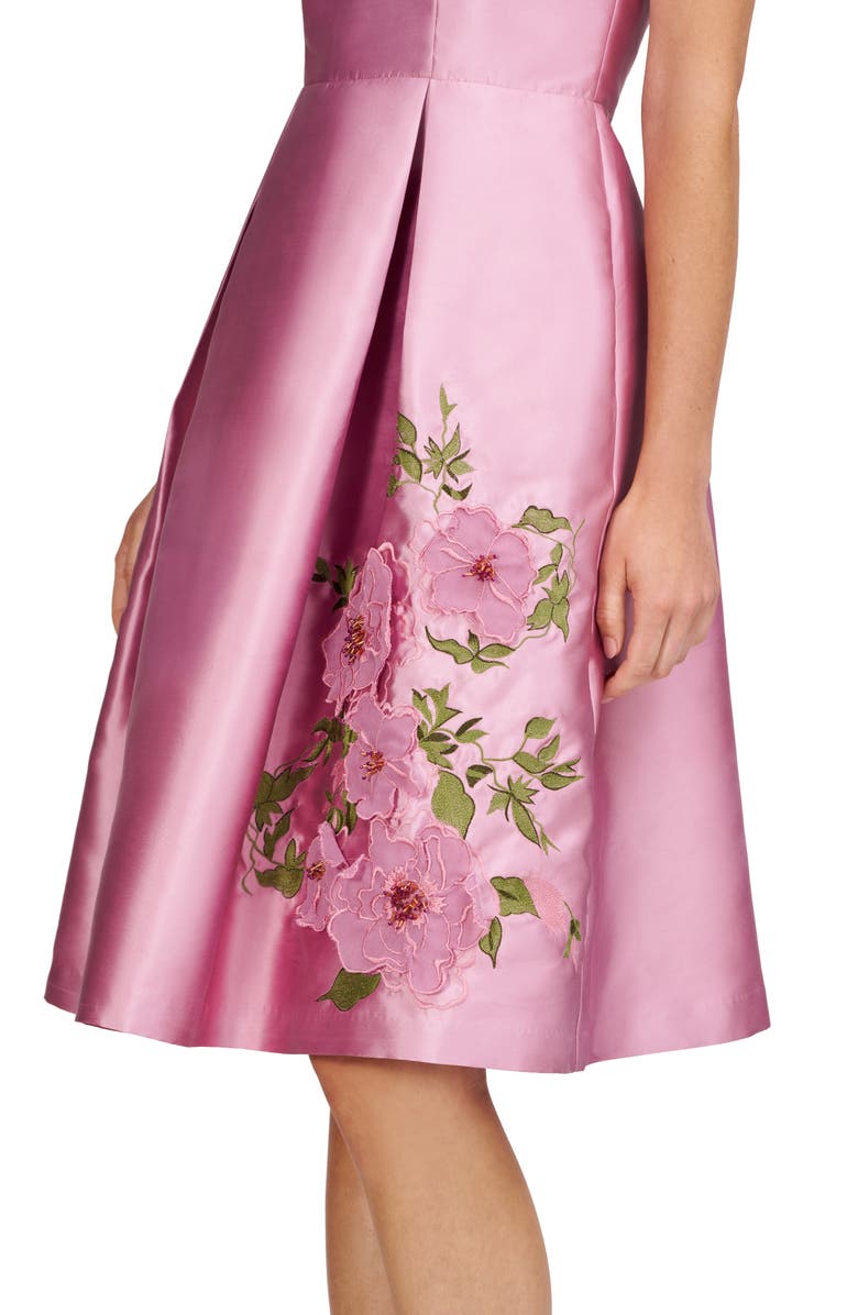 Kay Unger Rebekah Sleeveless Satin Cocktail Dress, Alternate, color, Berry Sorbet