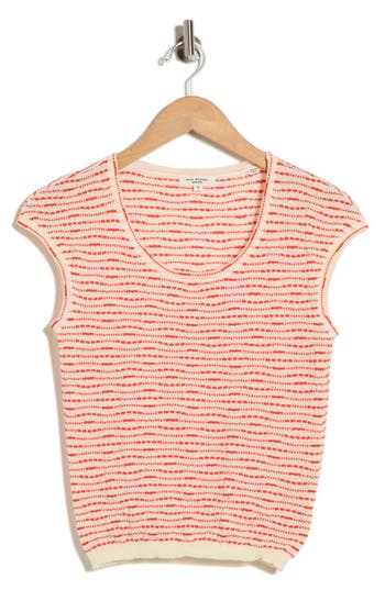 Max Studio Cap Sleeve Crop Sweater In Orange