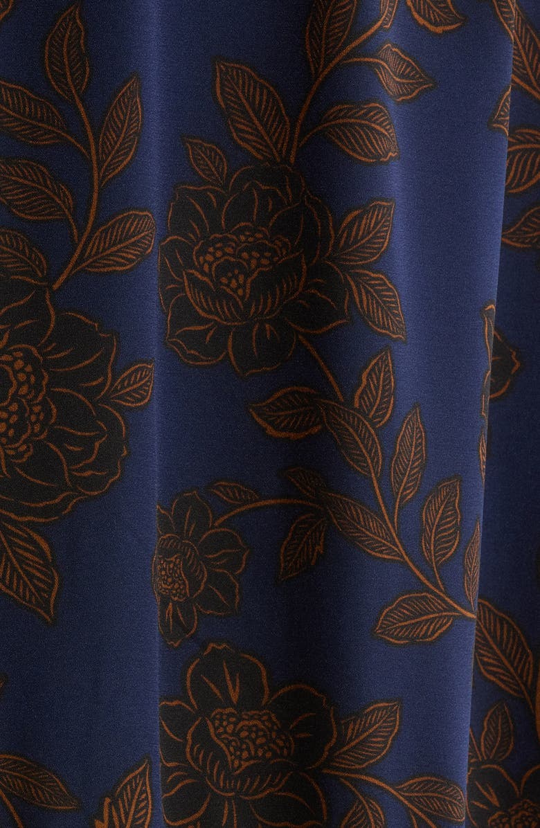 SUGARLIPS Tolleson Floral Print Maxi Dress, Alternate, color, Brown-Blue