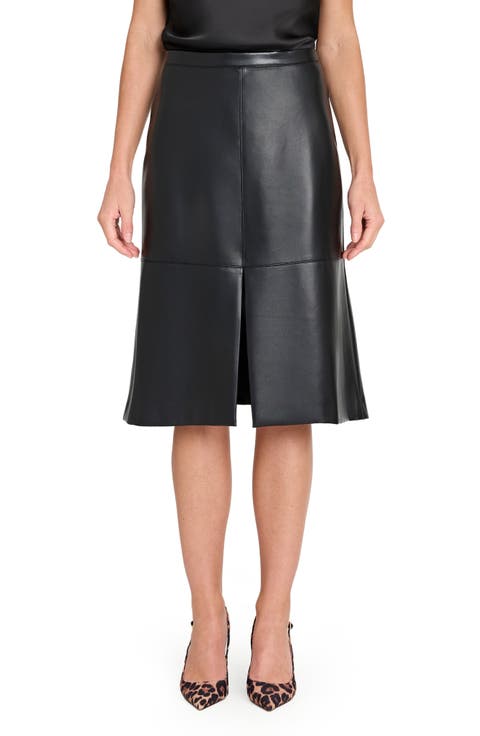 Faux Leather A-Line Skirt