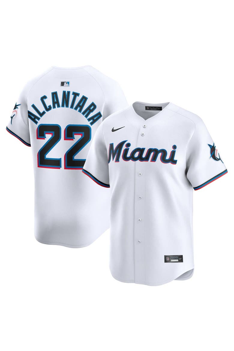 Men's Nike Sandy Alcantara White Miami Marlins Home Limited Player Jersey, Main, color, White