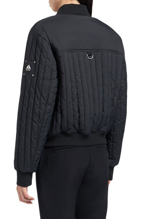 Moose Knuckles Fairhaven Quilted Ripstop Bomber Jacket In Black