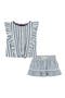 Stripe Ruffle Top & Skirt Set