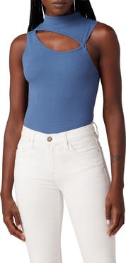 Hudson Jeans Mock Neck Cut Out Tank