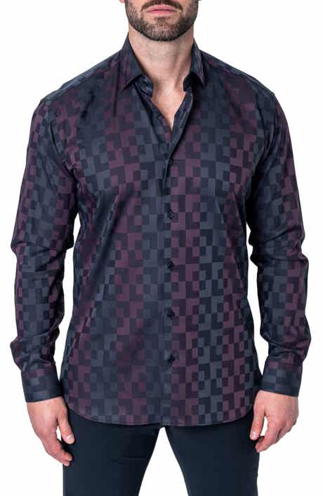 Maceoo Fibonacci Labyrinth Contemporary Fit Button-Up Shirt