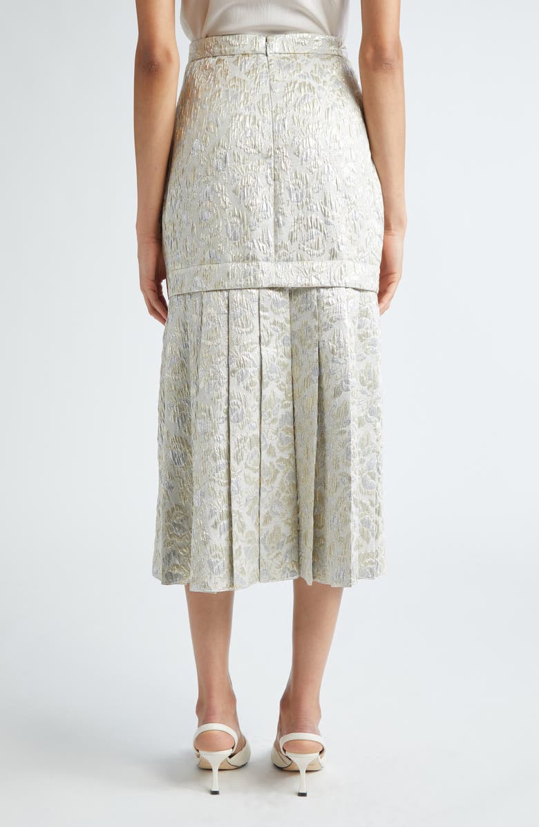 Erdem Pleated Back Floral Cloqué Midi Skirt, Alternate, color, 