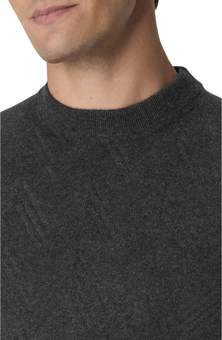 Missoni Crew Neck Sweater In Pure Cashmere With Chevron Pattern, Alternate, color, Grey