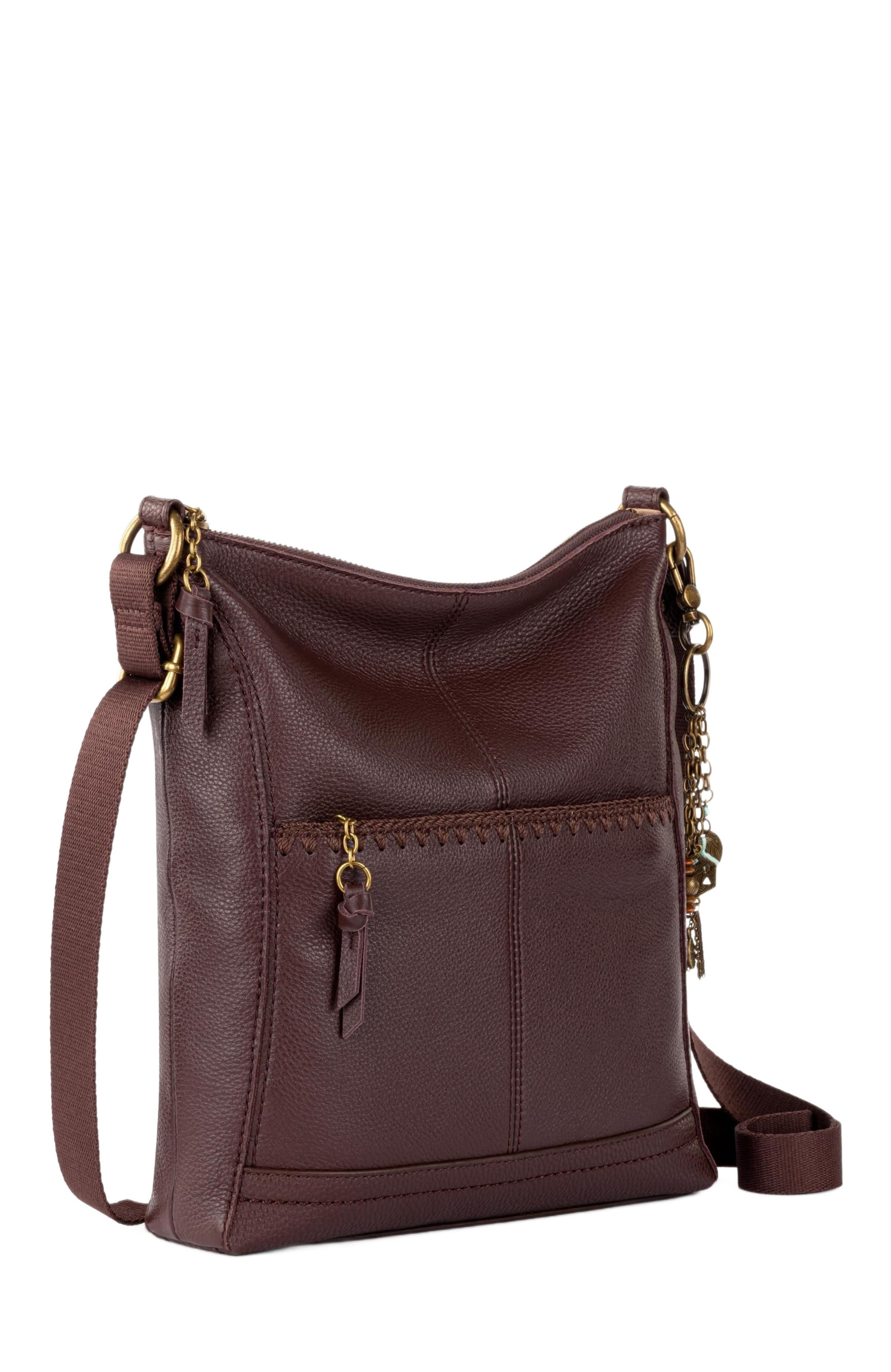 Lucia Crossbody Leather Bag, Alternate, color, Mahogany Stitch
