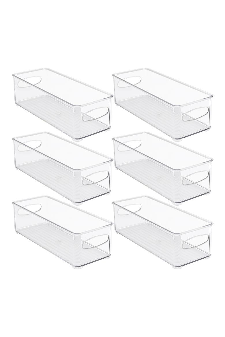 Fridge Small Medium Bins - Pack of 6, Main, color, CLEAR